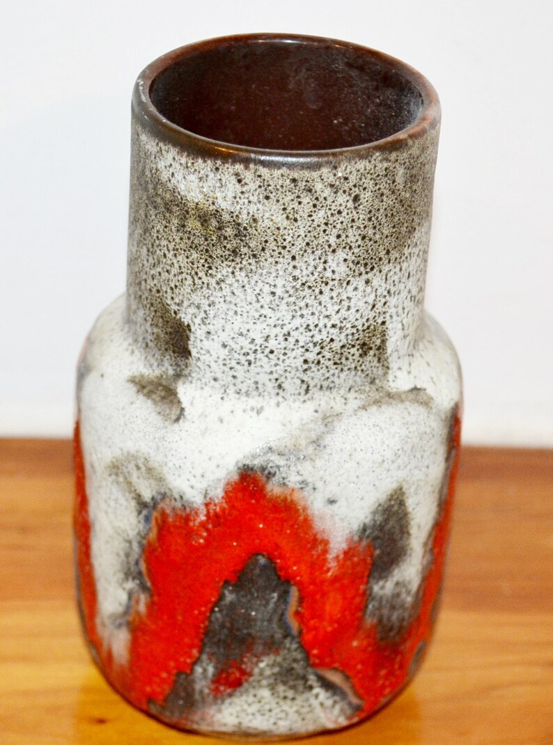 Vintage Keramik Vase von BAY Fat Lava Space Age 70er Jahre Retro Mid Century WGK Shabby Chic Landhausstil Bild 2