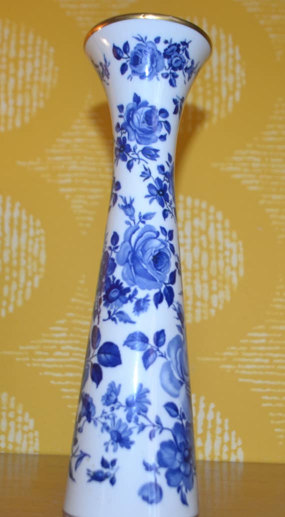Vintage Vase Weiss /Blau von Rosenthal 70er Jahre Design Retro Mid Century WGK WGP Space Age