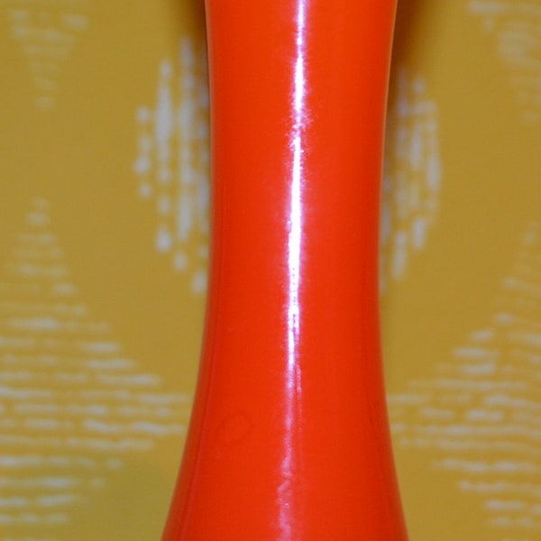 Vintage Vase Circumference Glass Orange /White 70s Space Age,Retro,Mid Century
