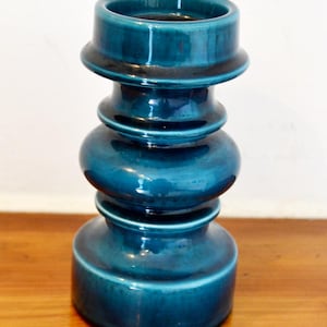 Vintage ceramic candle holder blue/green by Steuler Keramik 70s WGK Retro Mid Century Shabby Chic Candle Holder