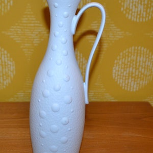 Vintage Ceramic Vase White Retro Seventies Mid Century Space Age WGK 70s West Germany Shabby Chic Country Style