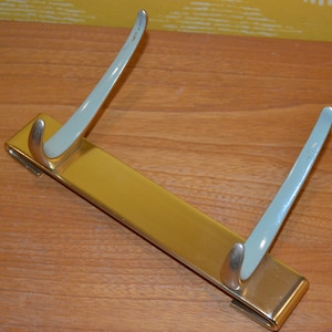 Vintage coat rack gold-colored with pastel green hooks 50s Rockabilly Retro Mid Century