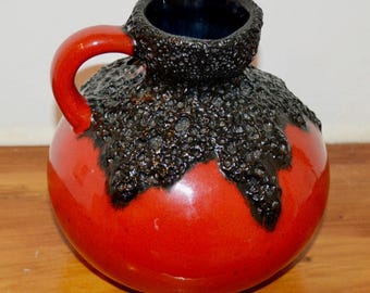 Vintage Fat Lava Vase by Roth Keramik, 1970s, Mid Century Retro