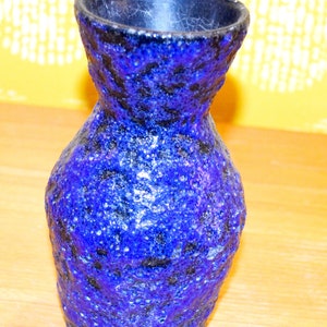 Vintage ceramic vase blue from the 70s Retro Seventies Mid Century Fat Lava Space Age WGK