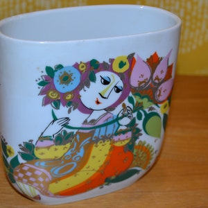 Vintage Porcelain Vase by Rosenthal Design Björn Wiinblad 70s White/Colored Space Age Retro Mid Century Seventies WGK