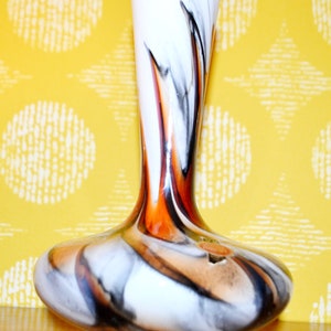 Vintage Vase by Opaline Florence Red/White 70s Design Classic Retro Mid Century