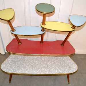 Vintage flower bench 50s retro mid century rockabilly fifties shabby chic country style