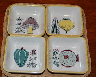 Vintage serving bowl set ceramic from the 50s by Wächtersbach /Waechtersbach