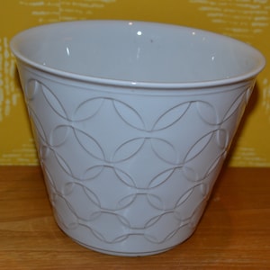 Vintage planter 70s ceramic flowerpot planter white plant pot mid century retro shabby chic country style