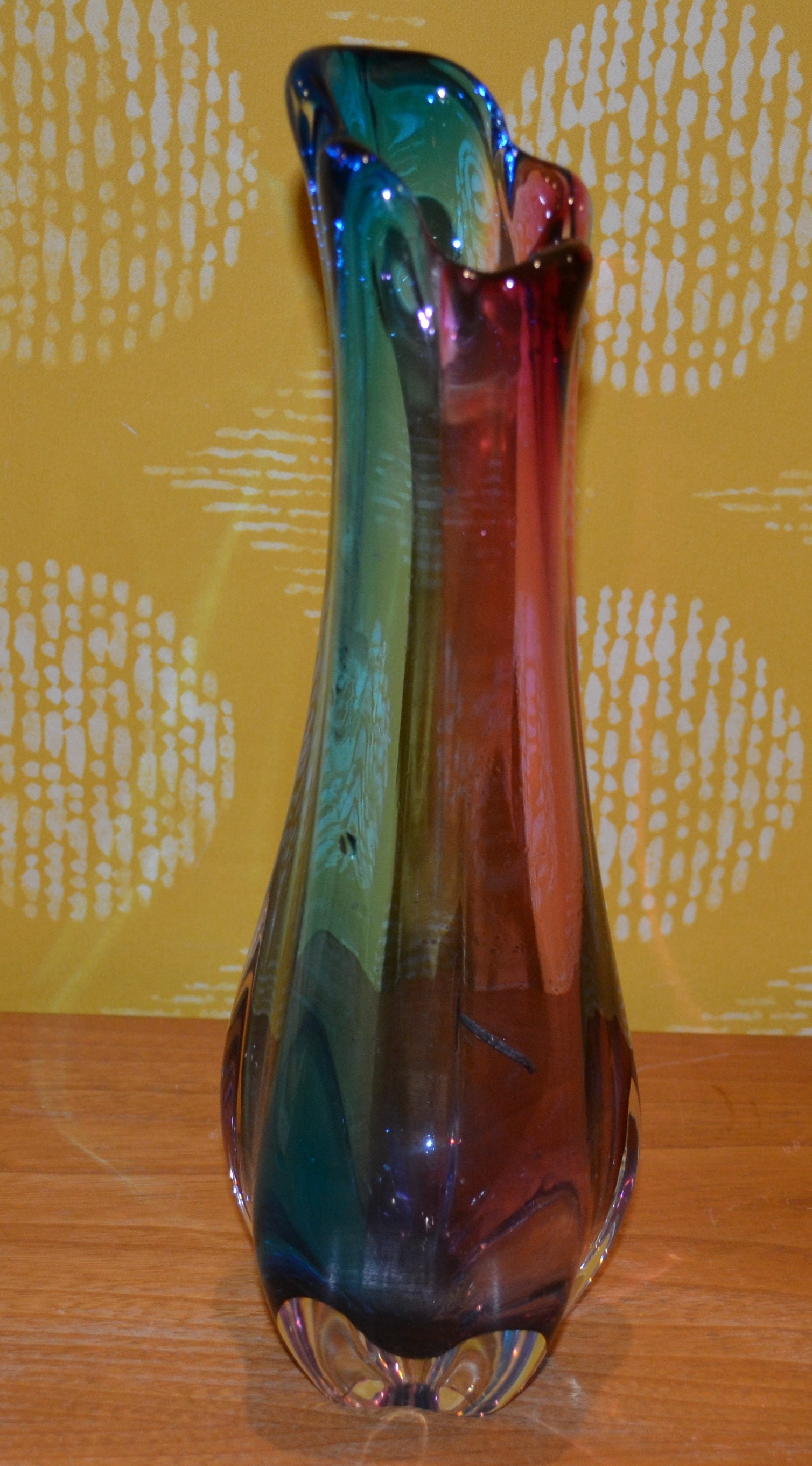 ムラーノ　ビンテージ　花瓶　フラワーベース　イタリア　ムラノ　アンティーク MURANO ムラーノ ヴィンテージ フラワーベース 花瓶 - メルカリ