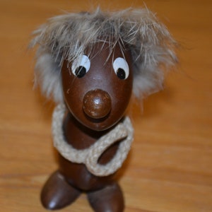 Vintage Figure Teak Wood Figure 60s Mid Century Retro Wood Mid Century Mobler Space Age