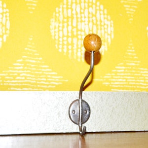 50s Vintage Hook Rail / Coat Rack Pastel Green Retro Mid Century Rockabilly Shabby Chic Country Style