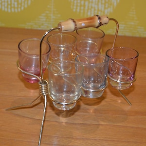 Vintage Glasses Set 50s Retro Mid Century Rockabilly Fifties Shabby Chic Country Style
