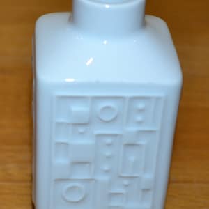 Vintage ceramic vase from Wunsiedel white 70s OP Art Space Age Mid Century Shabby Chic country style