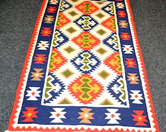 Wunderschöner  Vintage Teppich Inka Design 70er Jahre  Retro Mid Century Shabby Chic Landhausstil Carpet