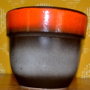 Vintage Planter 70s Flowerpot Ceramic Beige/Orange WGK Mid Century Retro Shabby Chic Country Style
