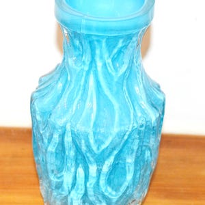 Vintage Glass Vase Blue 70s Space Age Seventies Retro Mid Century