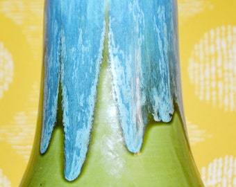 Vintage Keramik Vase  Blau /Grün   70er Jahre  Fat Lava   Retro  Mid Century  Shabby Chic  Landhausstil
