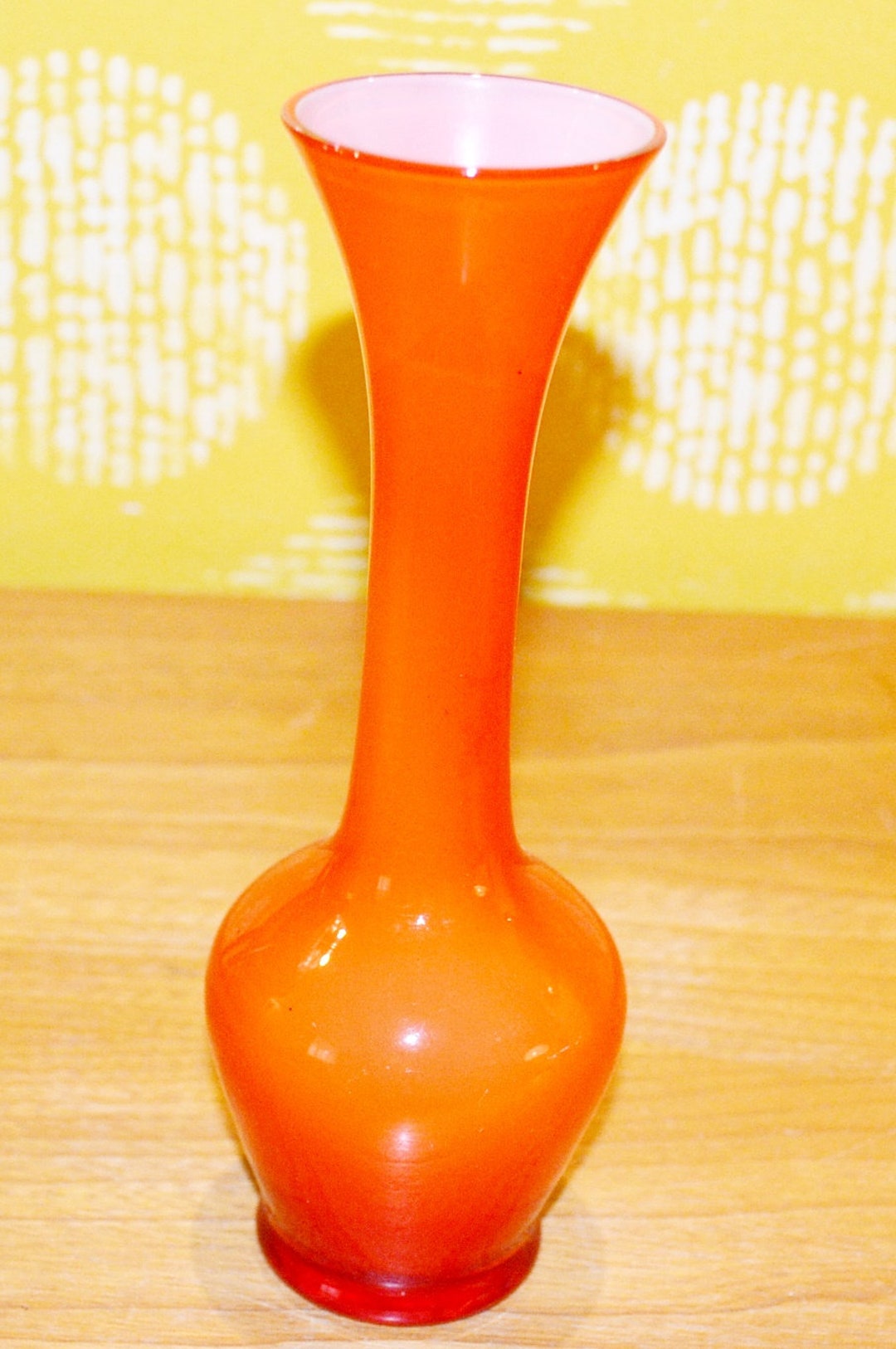 Vintage Glass Vase Orange 70s Mid Century Retro Space Age Vintage Glass Vase Orange 70s Mid Century Retro Space Age