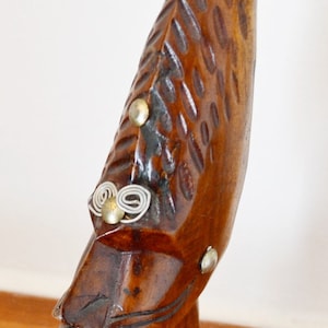 Vintage Figure Africa Wood 70s Figure Decoration Retro Mid Century Shabby Chic Country Style
