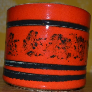 Vintage Planter 70s Flowerpot Orange Ceramic Mid Century Retro
