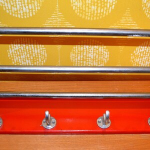 50s Vintage Hook Rail / Wardrobe Red Retro Mid Century Rockabilly Shabby Chic Country Style Fifties
