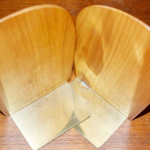 Vintage Wooden Bookends 60s Retro Mid Century Danish Design Bookends Furniture