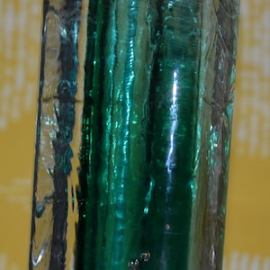 Vintage Glass Vase Retro Design by Schott Zwiesel Crystal Glass Mouth Blown 70s Green Space Age Mid Century Retro