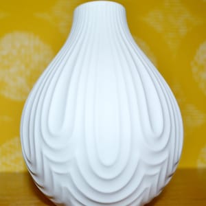 Vintage Vase by Heinrich Porcelain OP Art Space Age White 70s Seventies Retro Mid Century WGK