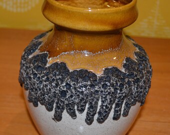 Vintage ceramic vase by BAY, beige/brown, 1970s, WGK WGP, retro, mid-century, shabby chic, country style, space age