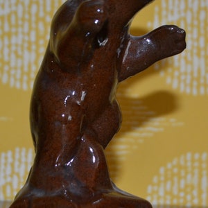 Vintage ceramic figure bear by Harzer Keramik 60s retro, mid century, shabby chic, country house style, WGK