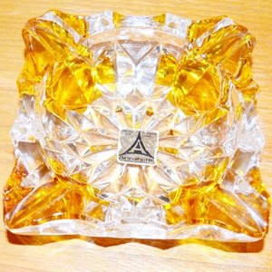Vintage Glass Ashtray Murano Glass Orange Ashtray Mid Century Retro Space Age Shabby Chic Country Style
