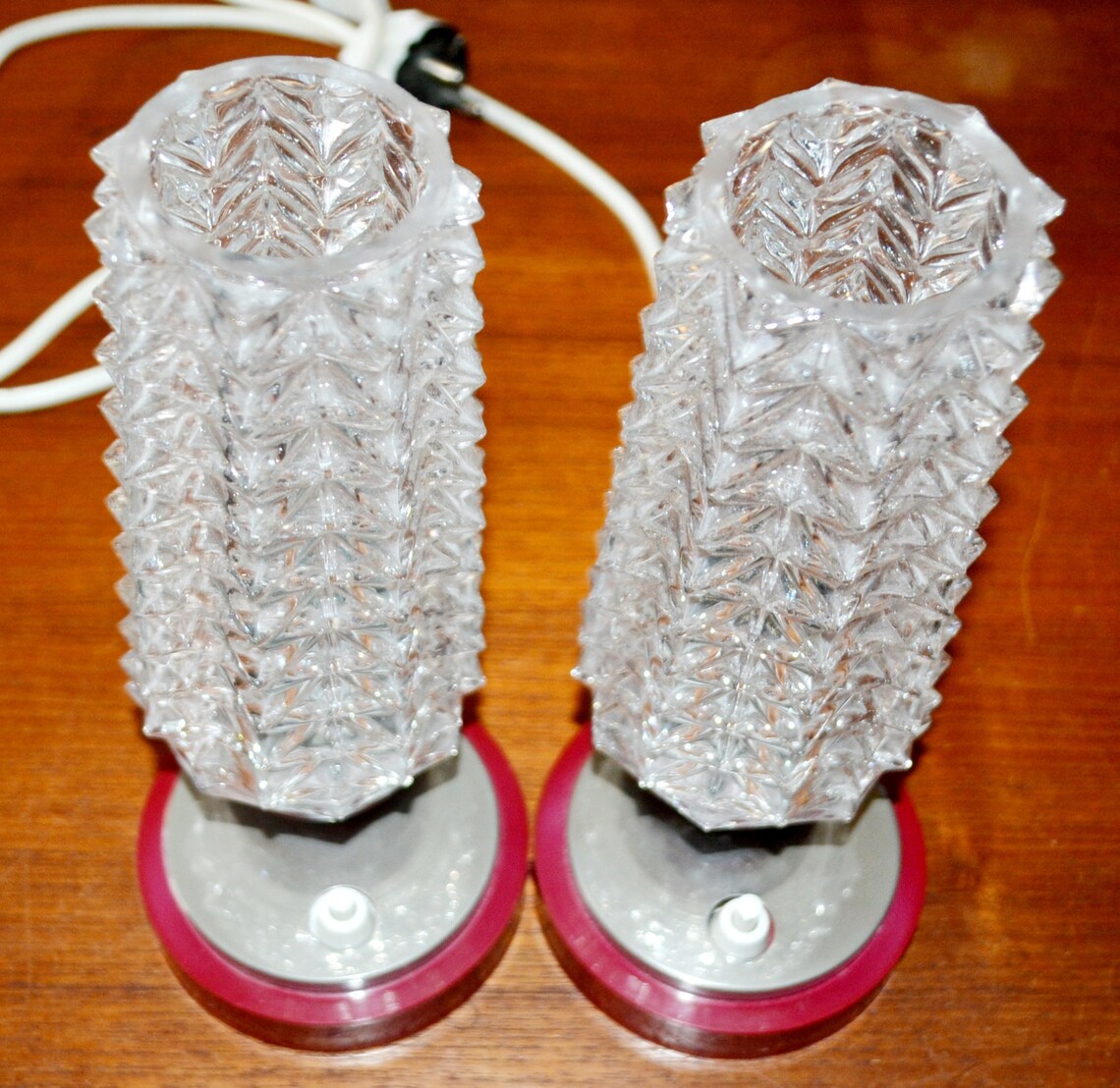 Vintage Tisch  Lampe 70er Jahre   Kunstoffuss  Retro  Seventies  Mid Century  Lamp, foto 3 di 5