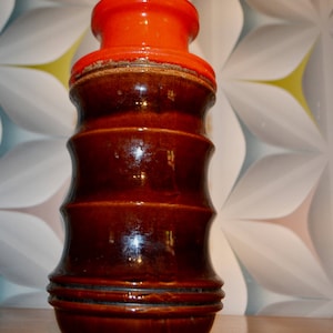 Vintage Vase Braun Orange  70er Jahre