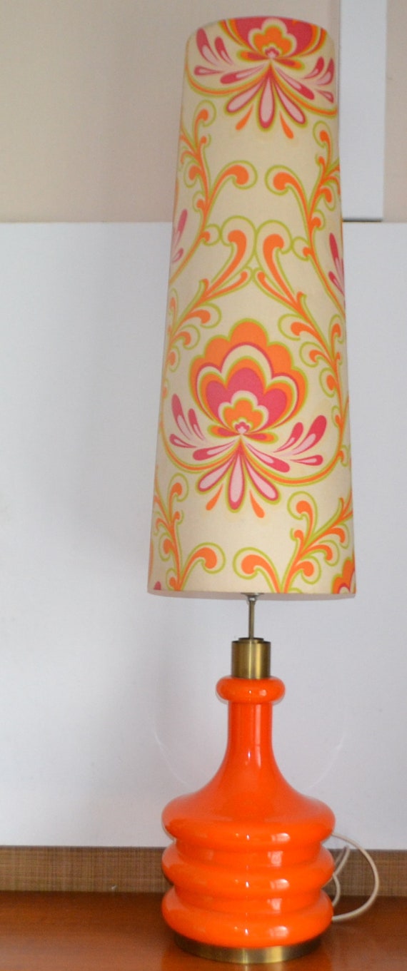 Vintage Steh Lampe Orange 70er Jahre Seventies Retro Mid Century