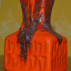 Vintage Vase Orange Ceramic Model 14/12 70s Fat Lava Mid Century Retro Space Age
