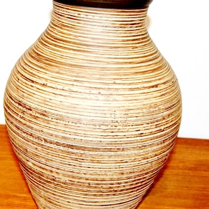 Beautiful vintage ceramic vase brown/beige 30 cm 70s retro mid century WGK shabby chic country house style