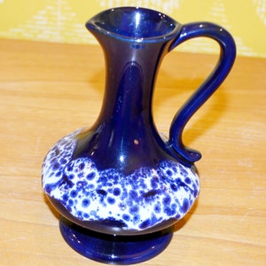 Vintage ceramic vase by BAY model 80/15 blue from the 70s Retro Seventies Mid Century Fat Lava Space Age WGK