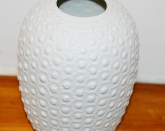 Vintage Bisque Porcelain Vase White by Eschenbach Op Art Retro Seventies Mid Century Space Age WGK 70s
