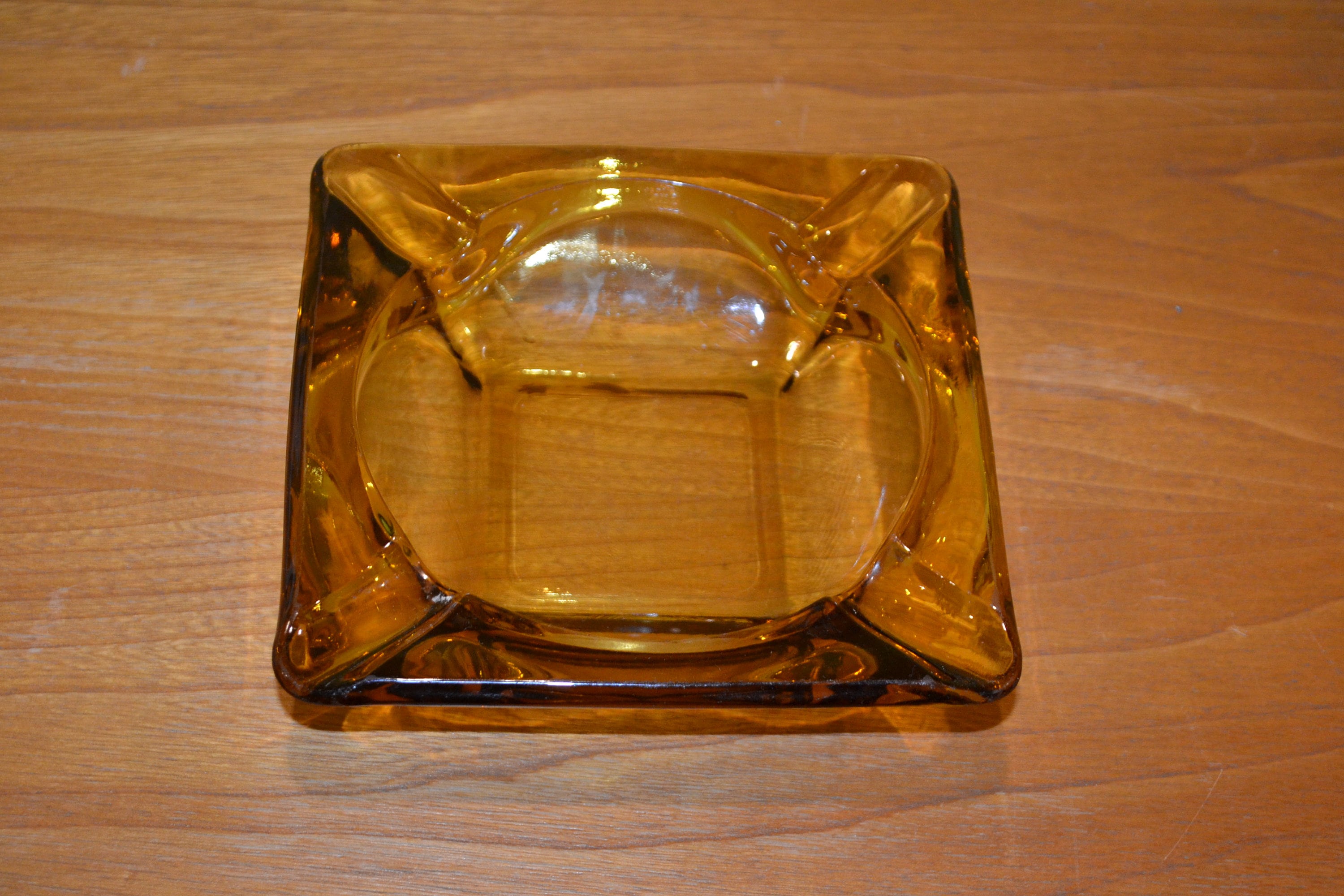 Vintage Glass Ashtray 70s Yellow Retro Mid Century Shabby Chic Etsy UK
