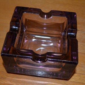 Vintage  Aschenbecher Glas  Braun  70er Jahre  Retro Mid Century  Shabby Chic  Ashtray Seventies Space Age