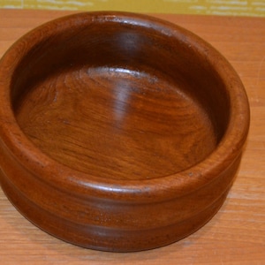 Vintage serving bowl teak 60s retro mid century shabby chic country style teakwood