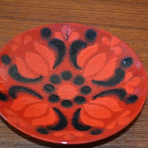 Vintage Anbietschale Orange /   Rot  Emaille   70er Jahre Vintage  Design Klassiker Retro Mid Century Seventies