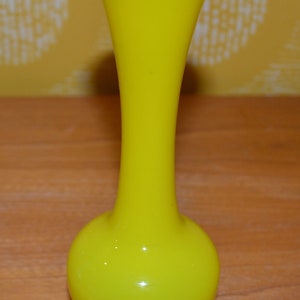 Vintage Vase 70s Yellow Space Age Design Retro Mid Century Shabby Chic Country Style Opaline
