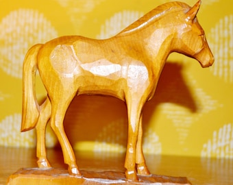 Vintage Wooden Figure 60s Horse Horse Retro Mid Century Shabby Chic Country Style