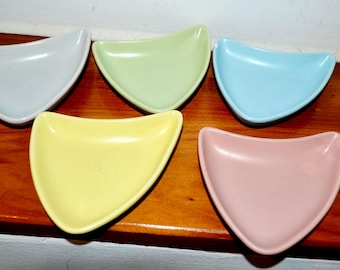Vintage ceramic dip bowls, colorful pastel shades, 1950s, Mid-Century Space Age, Retro, WGK WGP