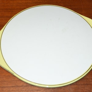 Vintage cake plate ceramic yellow/white pastel colors 50s Mid Century Space Age Retro WGK WGP