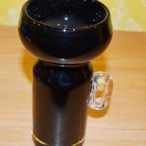 Vintage Glass Vase Black 70s Space Age Seventies Retro Mid Century Space Age