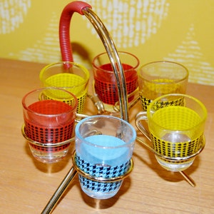 Vintage Glasses Set 50s Rockabilly Retro Mid Century Fifties Shabby Chic Country Style