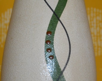 Vintage Ceramic Vase Beige Model 529/25 50s Rockabilly Design Retro Fifties WGK Flower Vase Decoration
